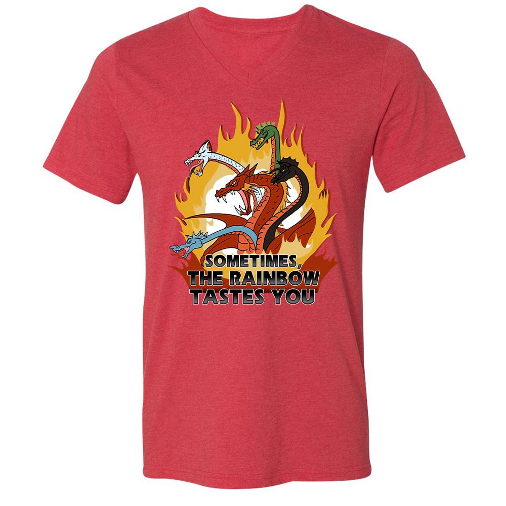 Unisex V-Neck T-Shirt - DAHQPV5S - Heather Red - 16