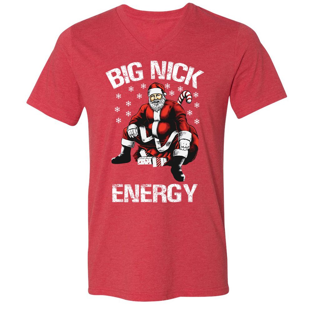 Unisex V-Neck T-Shirt - MPV9RHAU - Heather Red - 16