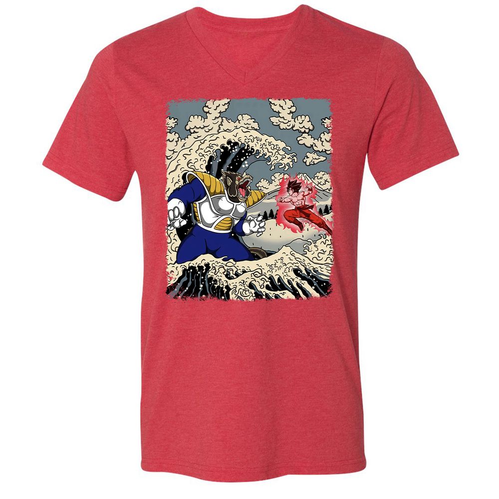 Unisex V-Neck T-Shirt - 9PRUS685 - Heather Red - 16