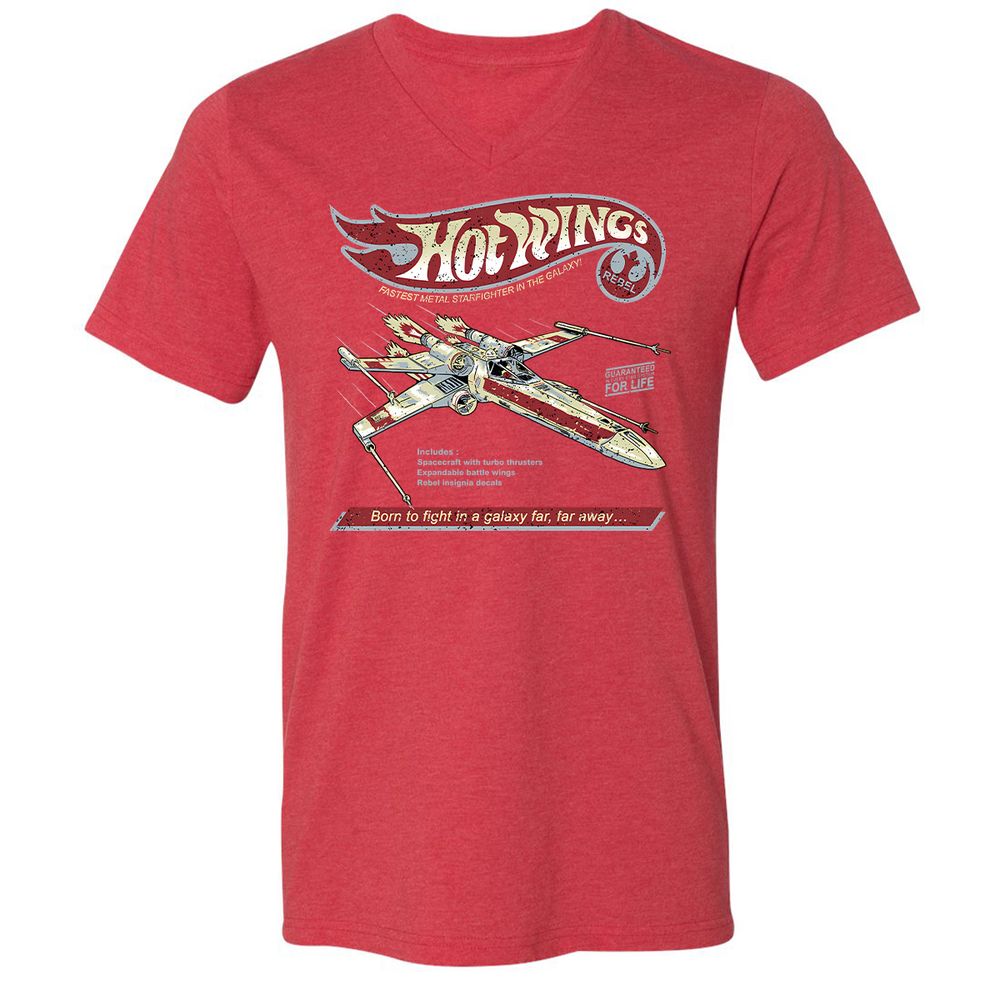 Unisex V-Neck T-Shirt - Y9KK1TAH - Heather Red - 16