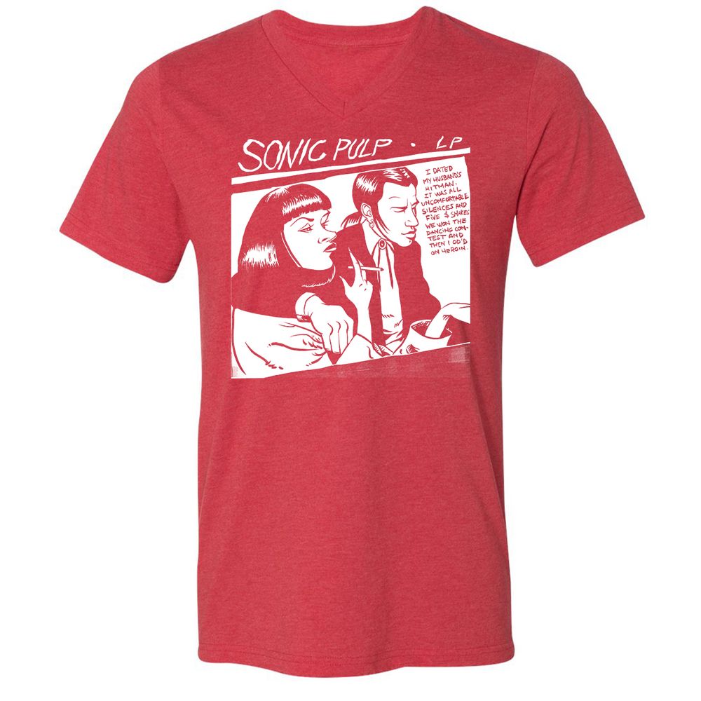 Unisex V-Neck T-Shirt - VZ8TQNLR - Heather Red - 16