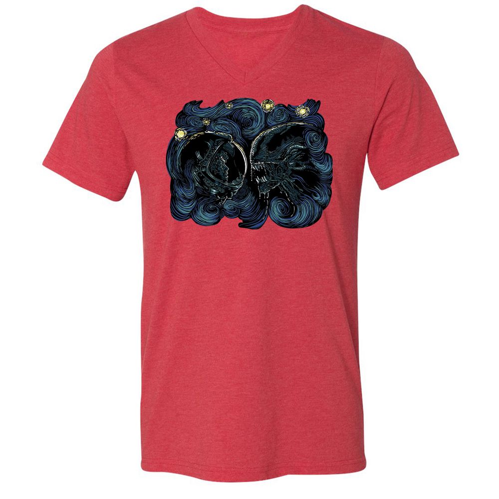 Unisex V-Neck T-Shirt - FEKEPGP3 - Heather Red - 16