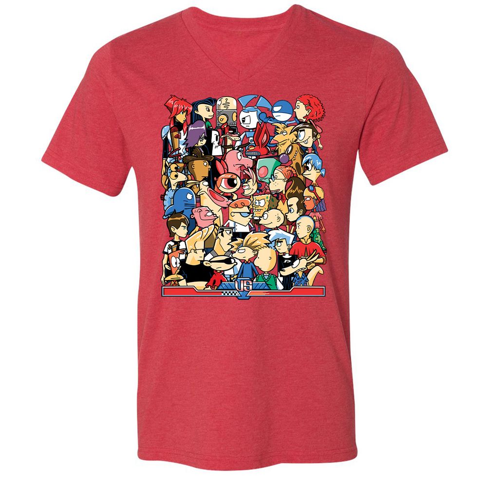 Unisex V-Neck T-Shirt - 5JV6KJVH - Heather Red - 16