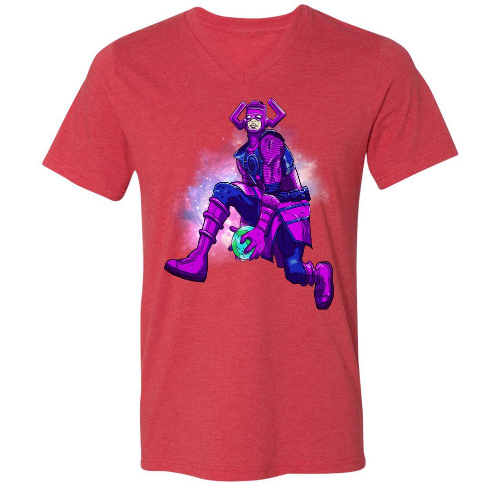 Unisex V-Neck T-Shirt - MH84MPGG - Heather Red - 16