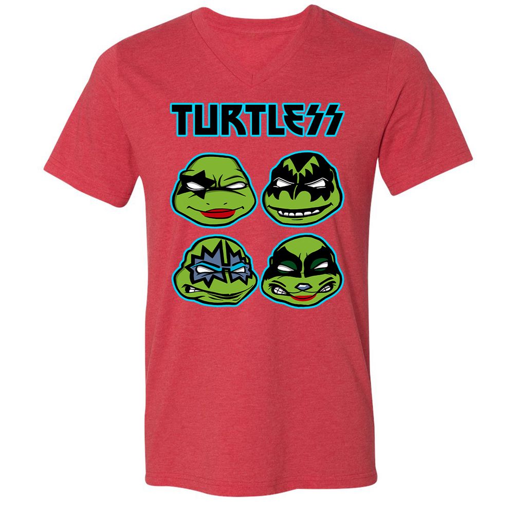 Unisex V-Neck T-Shirt - 8WTPWZHV - Heather Red - 16