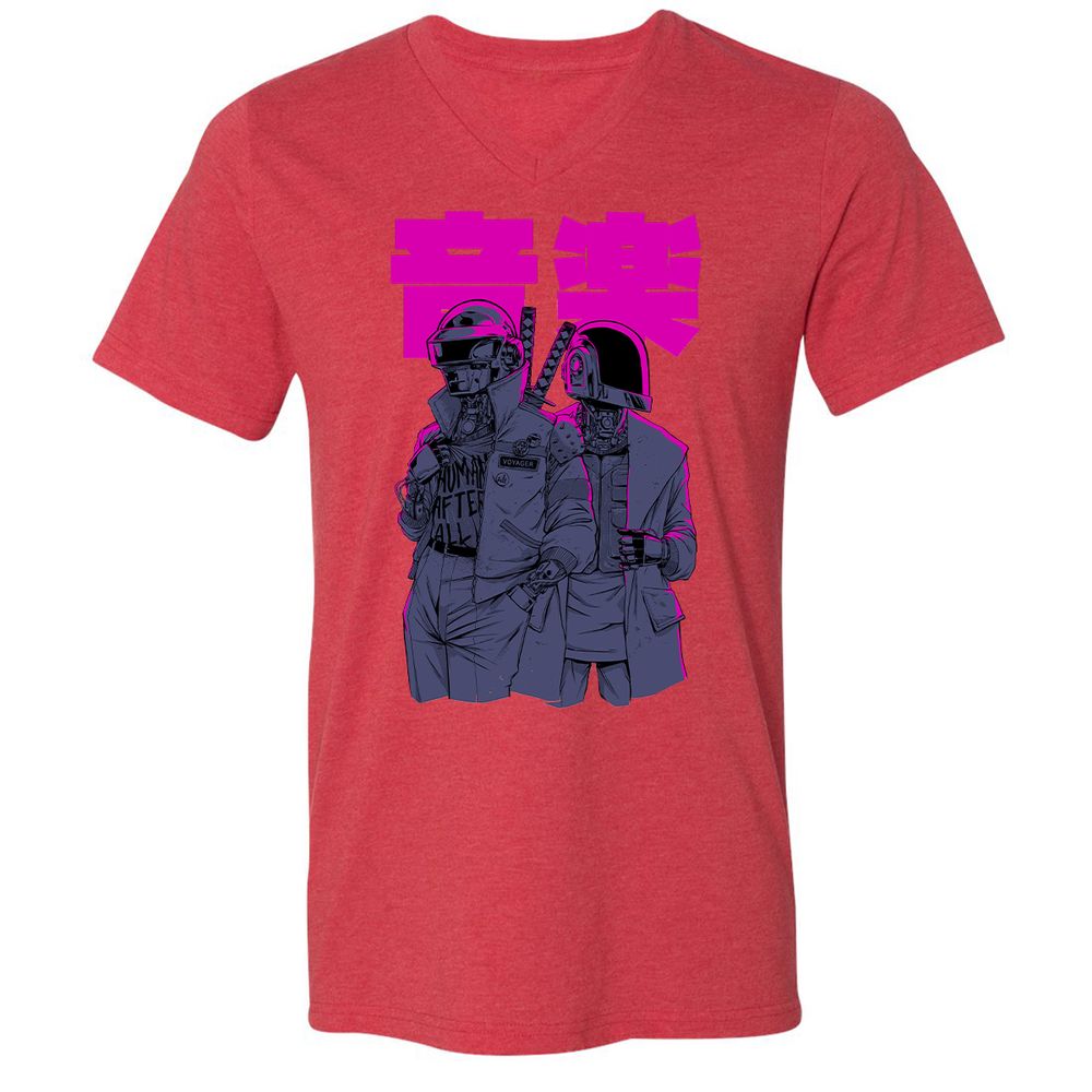 Unisex V-Neck T-Shirt - SA3YMWLJ - Heather Red - 16