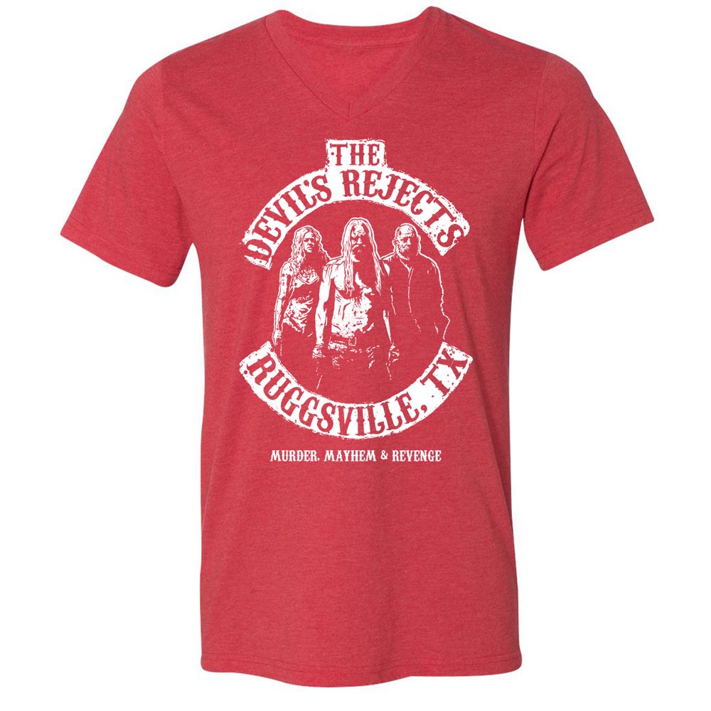 Unisex V-Neck T-Shirt - EX4TWWRT - Heather Red - 16