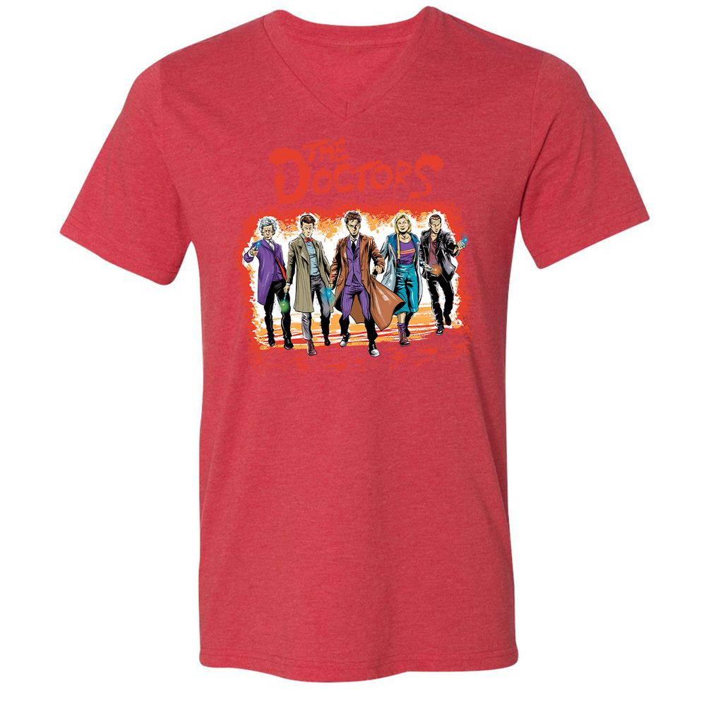 Unisex V-Neck T-Shirt - GRRQ6M1N - Heather Red - 16