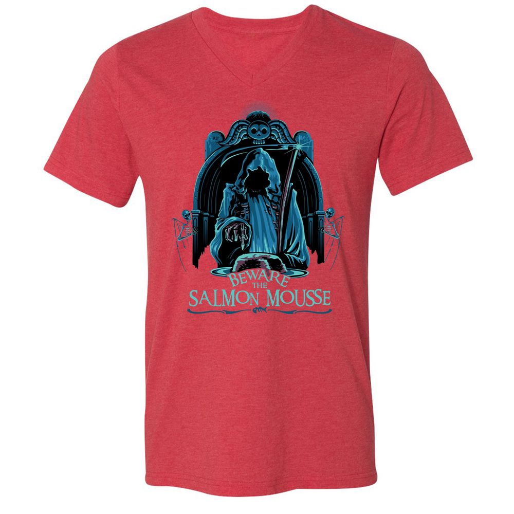 Unisex V-Neck T-Shirt - 87RCCKQN - Heather Red - 16