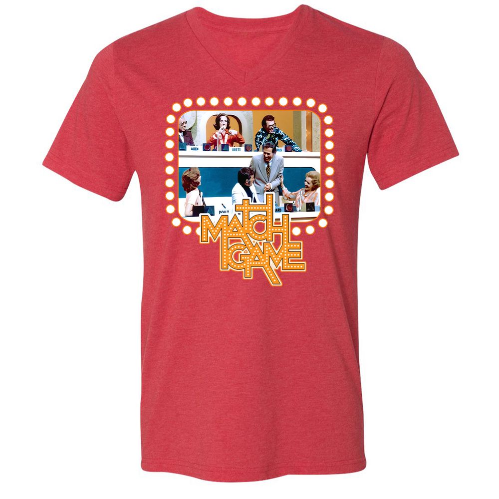 Unisex V-Neck T-Shirt - EDNCZTX6 - Heather Red - 16