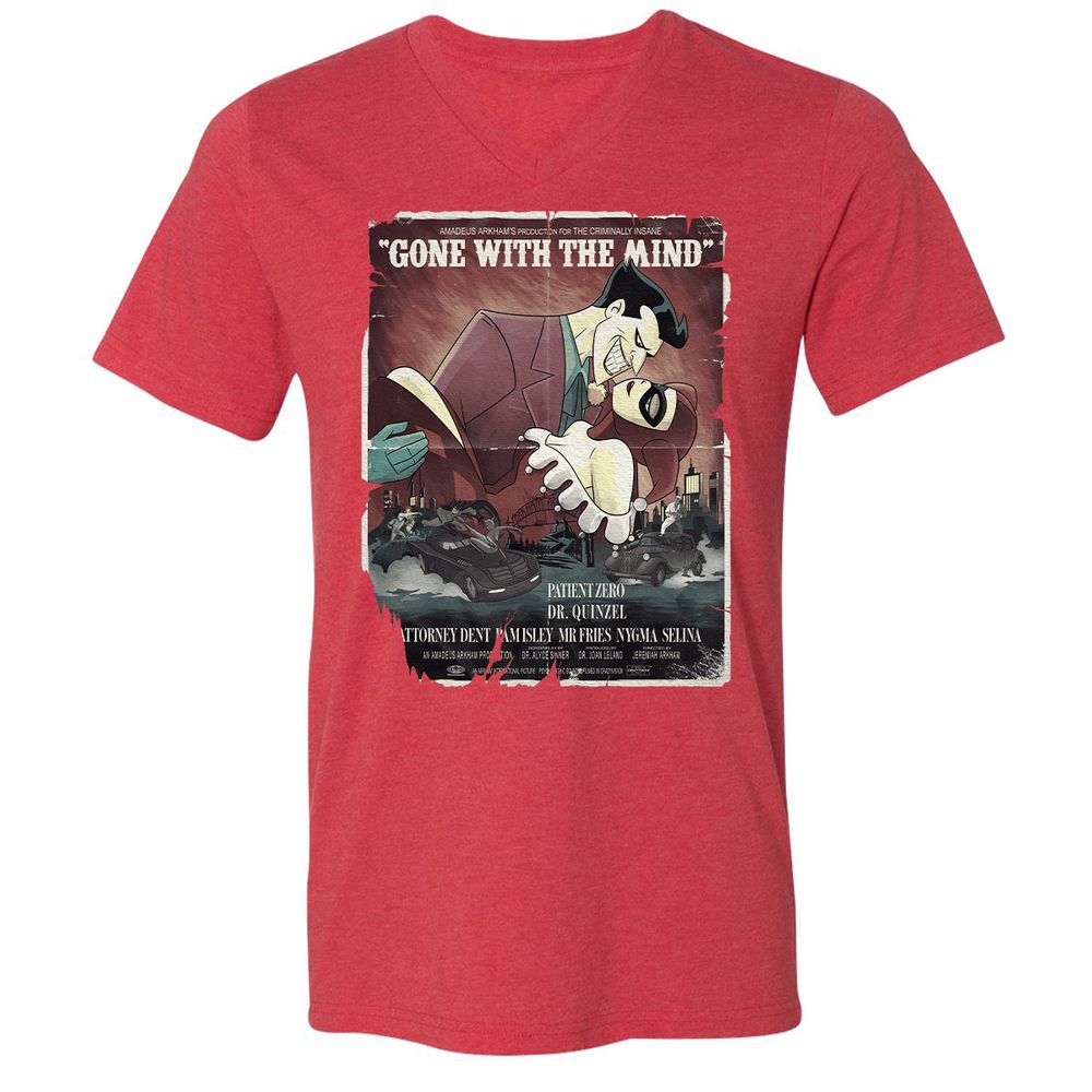 Unisex V-Neck T-Shirt - 7WCQK8PQ - Heather Red - 16