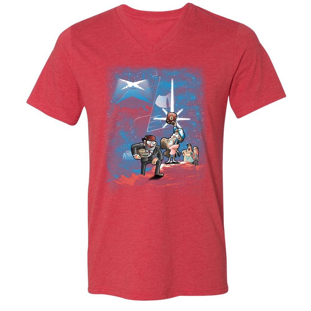 Unisex V-Neck T-Shirt - AZNLLPL2 - Heather Red - 16