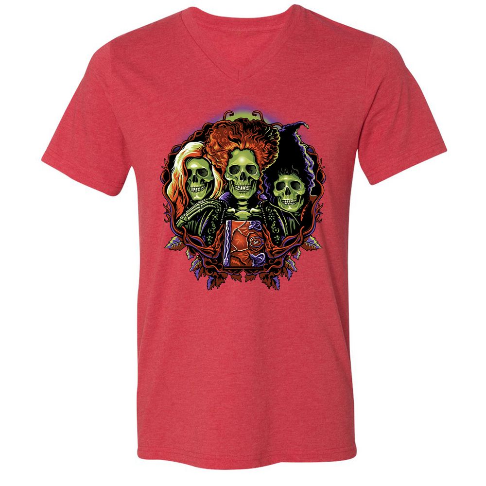 Unisex V-Neck T-Shirt - Y1WQCEKD - Heather Red - 16