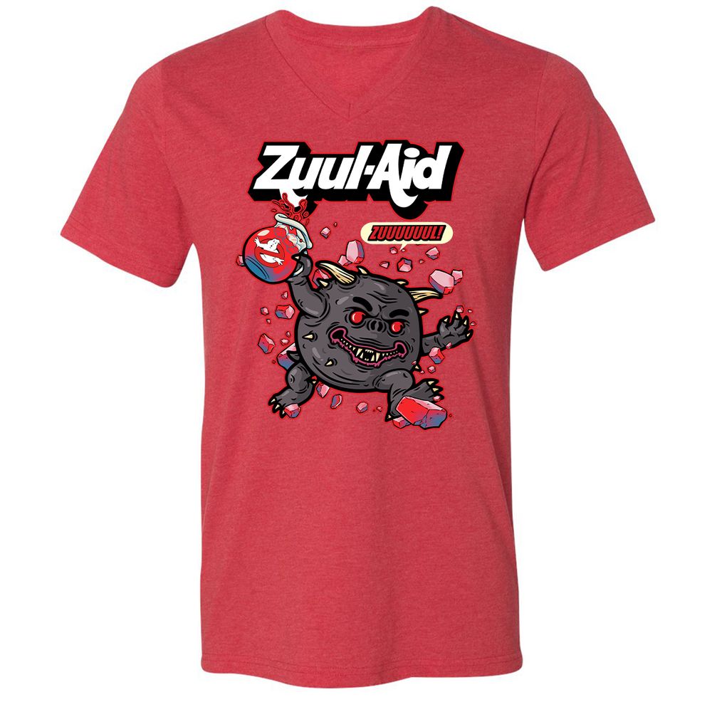 Unisex V-Neck T-Shirt - 5APV7HMY - Heather Red - 16