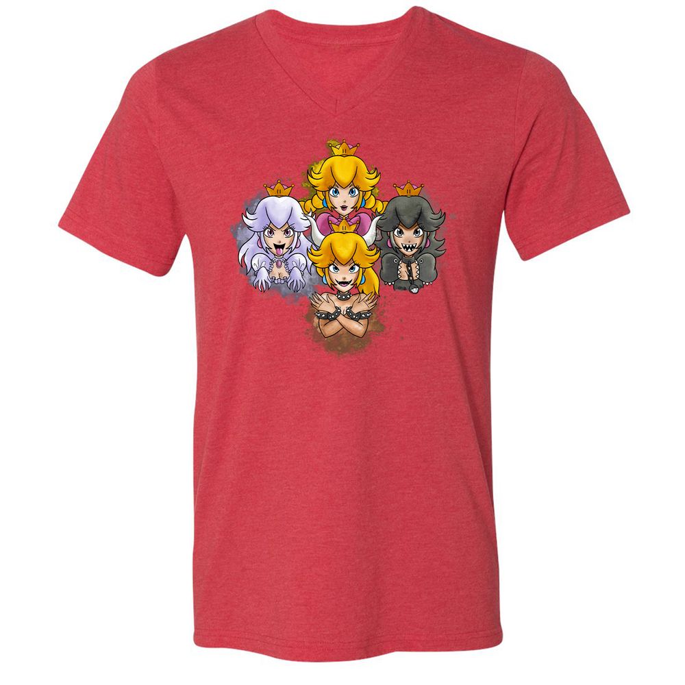 Unisex V-Neck T-Shirt - 9DCK5KPF - Heather Red - 16