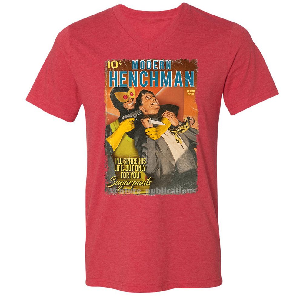 Unisex V-Neck T-Shirt - 4W1MSJ9J - Heather Red - 16