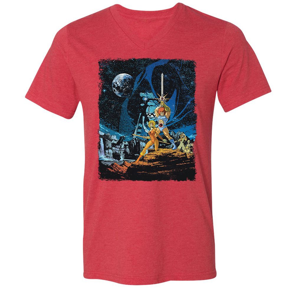 Unisex V-Neck T-Shirt - 3J39DZBL - Heather Red - 16