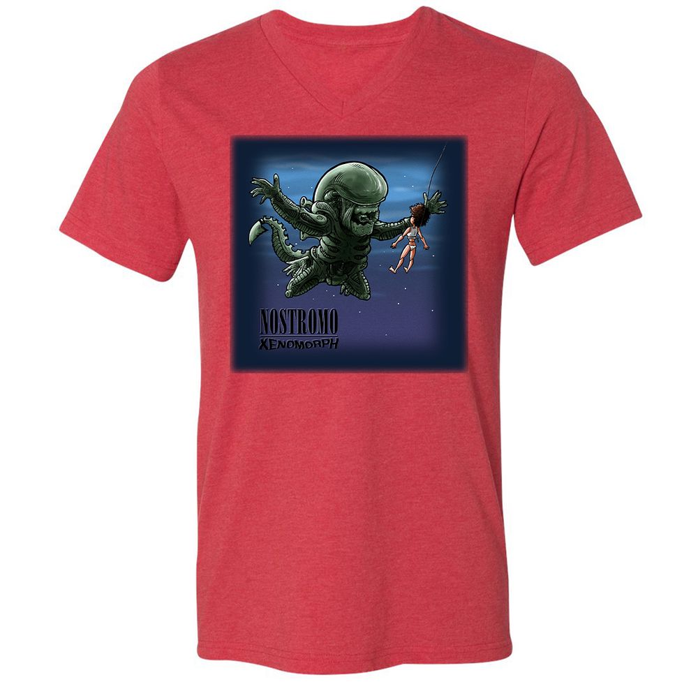 Unisex V-Neck T-Shirt - WS1LWZXY - Heather Red - 16