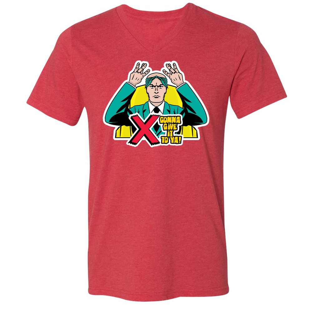 Unisex V-Neck T-Shirt - K3K2HSDX - Heather Red - 16