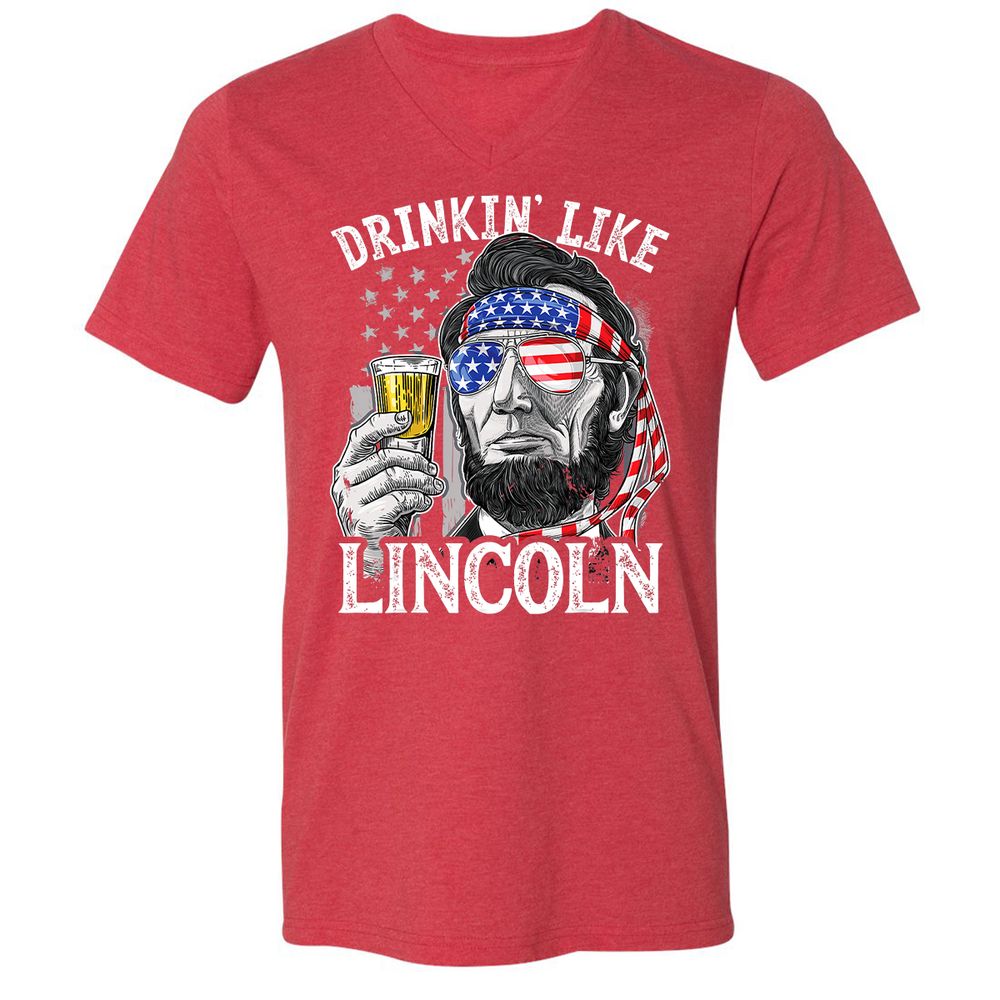Unisex V-Neck T-Shirt - VSYE99TC - Heather Red - 16