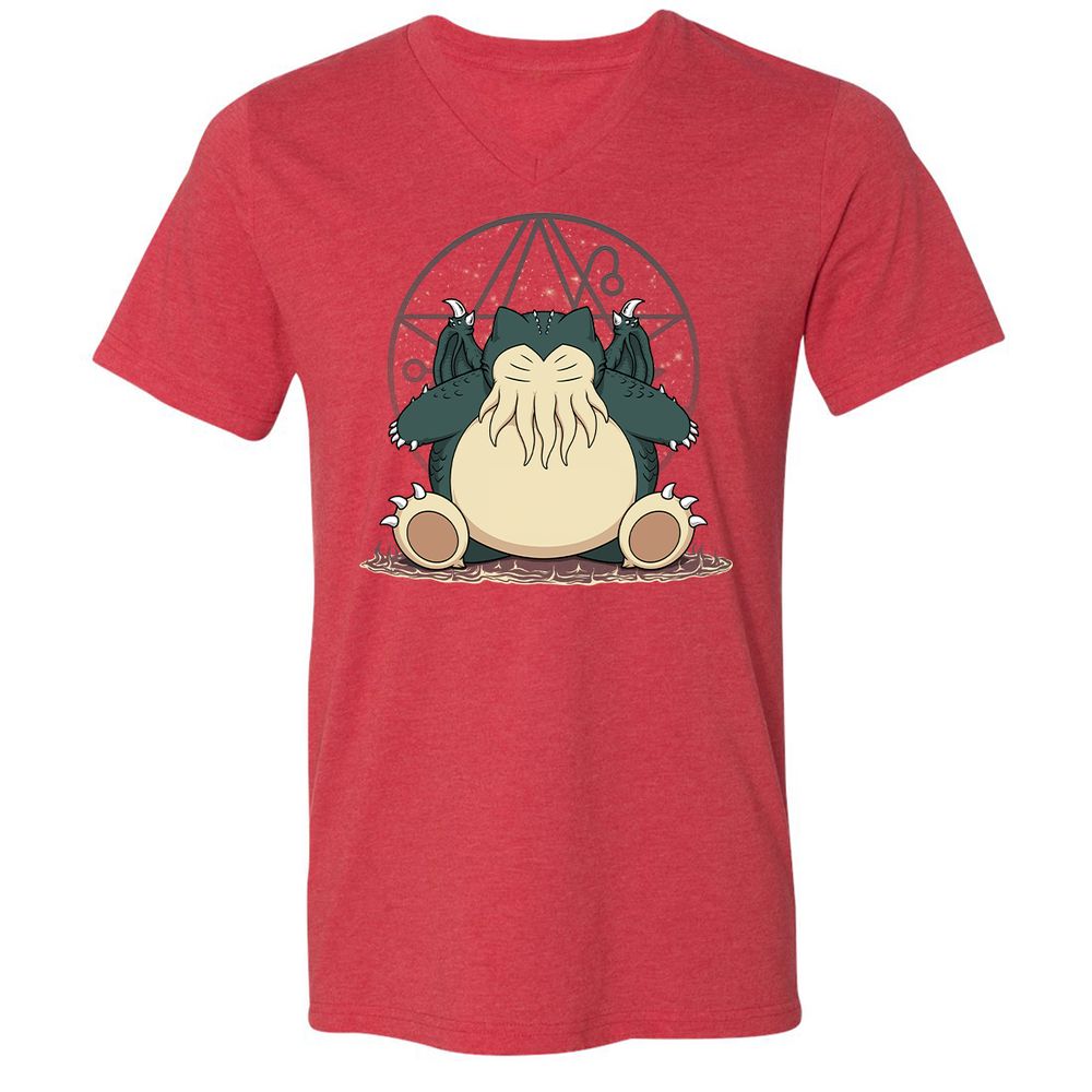Unisex V-Neck T-Shirt - JVD1WJFV - Heather Red - 16