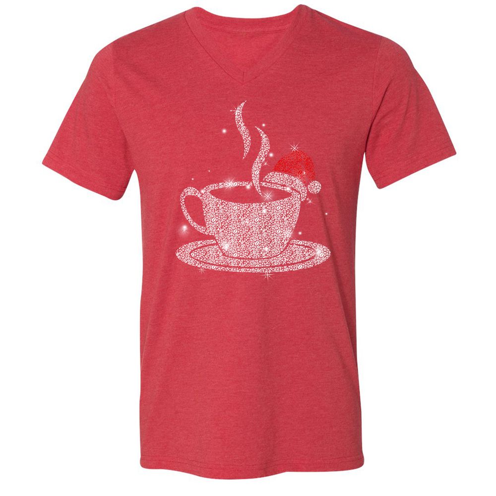Unisex V-Neck T-Shirt - Y2JF5PGA - Heather Red - 16