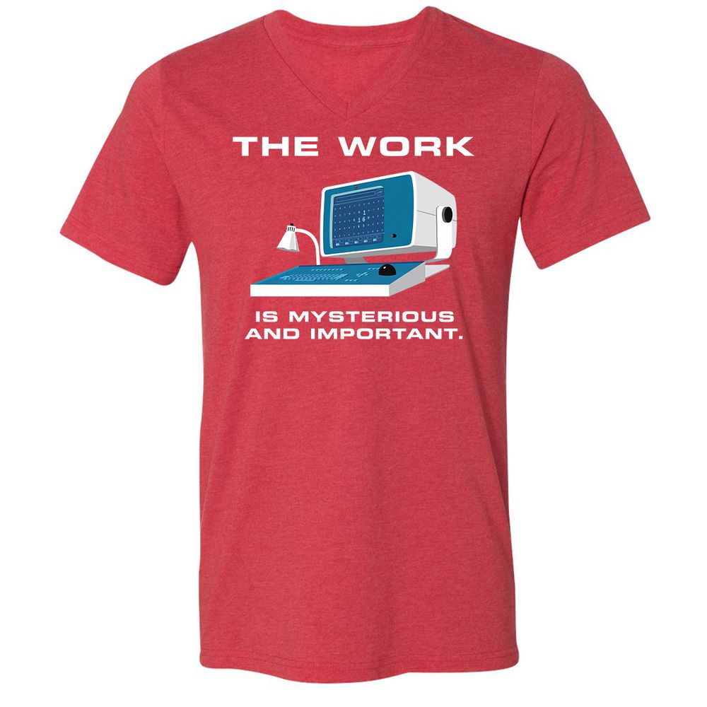 Unisex V-Neck T-Shirt - L5GJ1MAC - Heather Red - 16