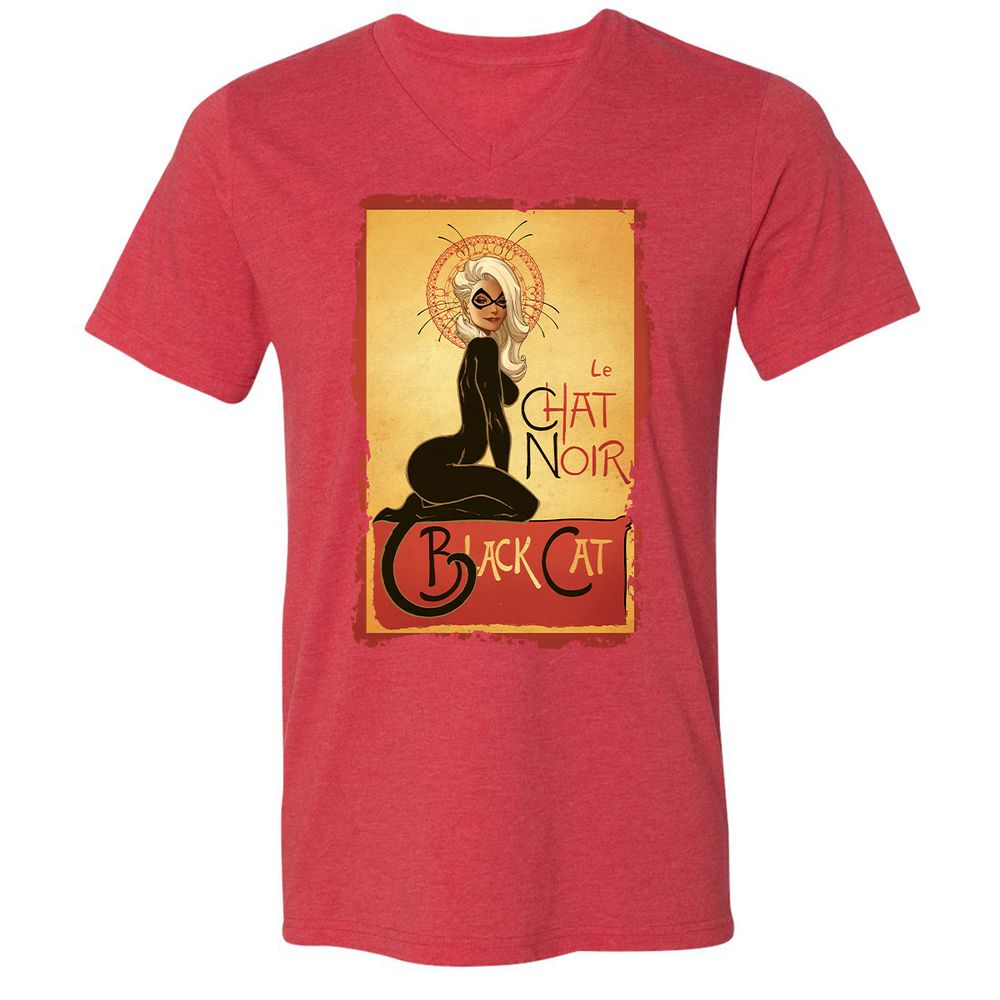 Unisex V-Neck T-Shirt - NPJT5W6F - Heather Red - 16