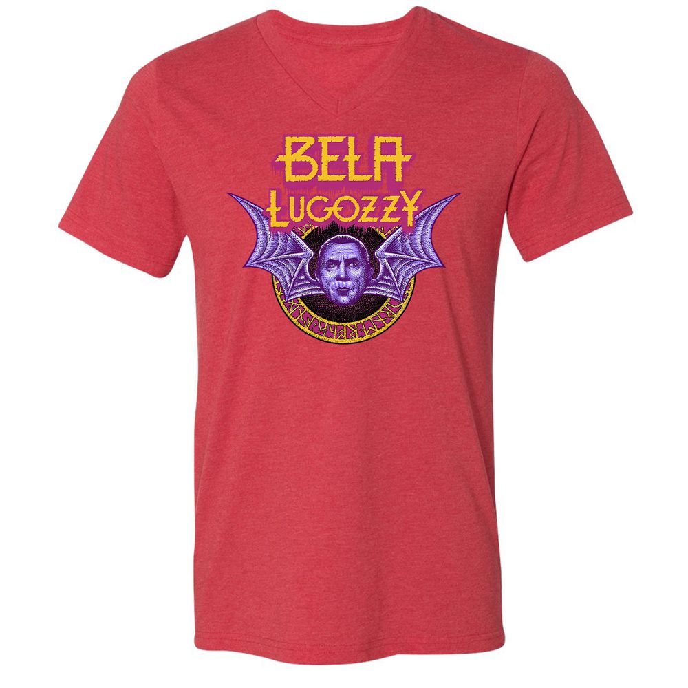 Unisex V-Neck T-Shirt - R8VCZBHF - Heather Red - 16