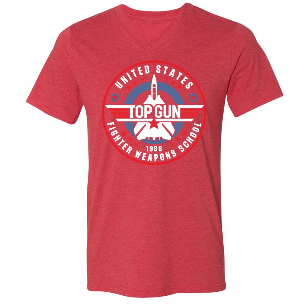 Unisex V-Neck T-Shirt - 194BU7W5 - Heather Red - 16