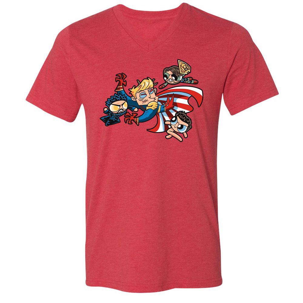 Unisex V-Neck T-Shirt - BUDU6RFA - Heather Red - 16
