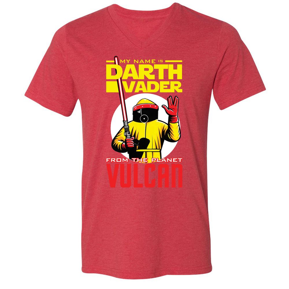 Unisex V-Neck T-Shirt - Q51AMG5G - Heather Red - 16