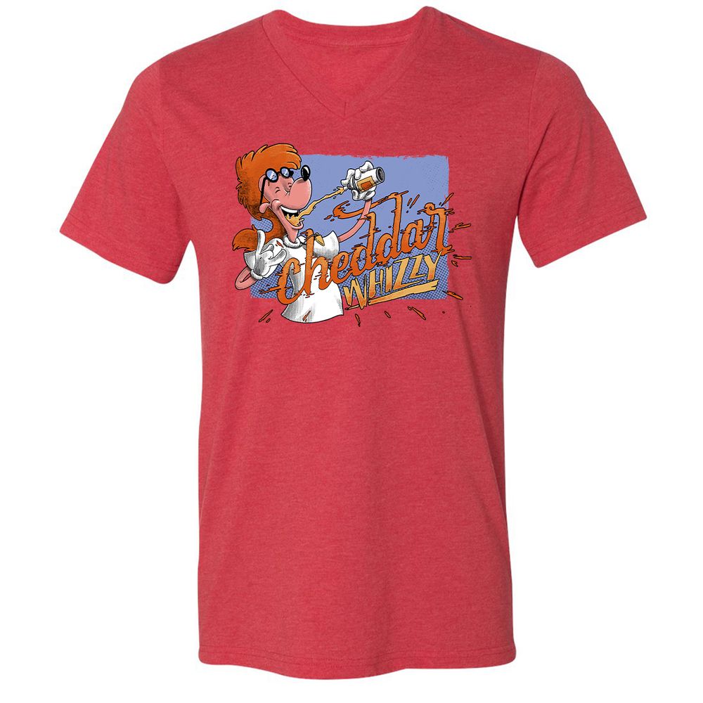 Unisex V-Neck T-Shirt - GL11TAGJ - Heather Red - 16