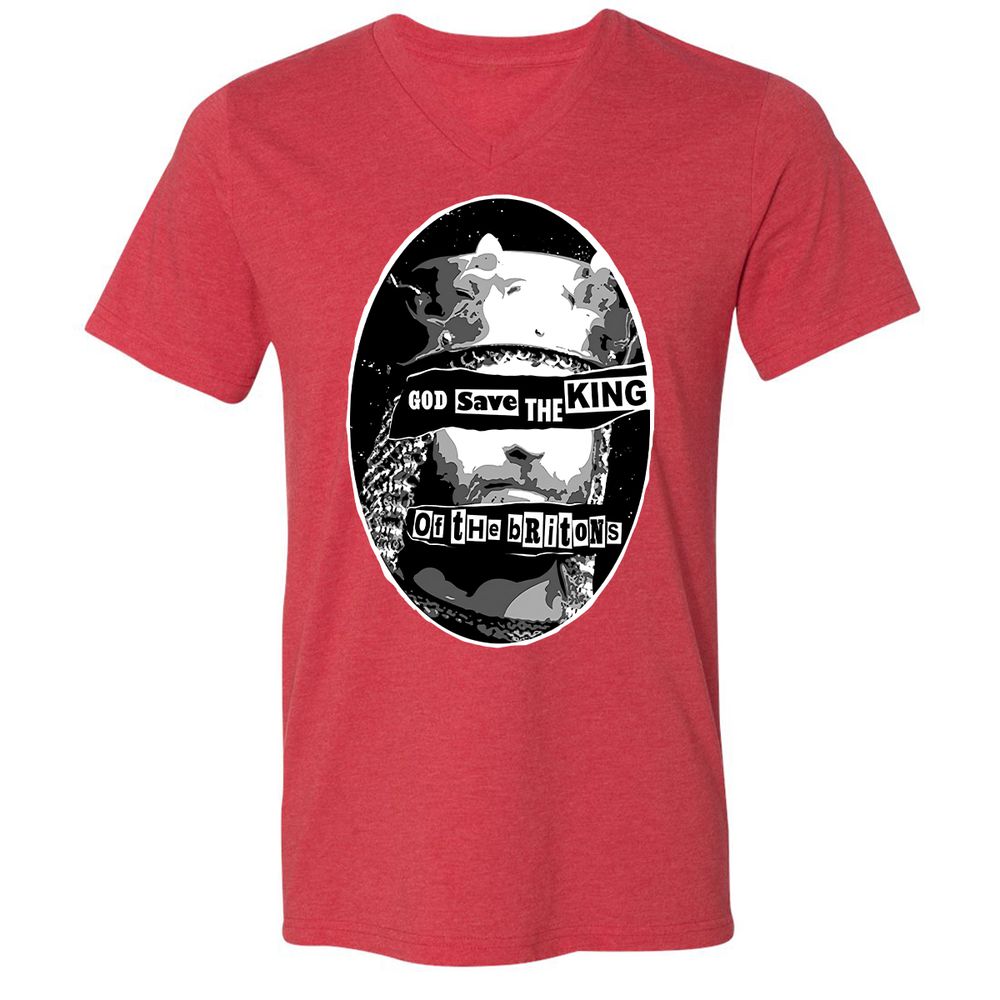 Unisex V-Neck T-Shirt - B2M76KVM - Heather Red - 16