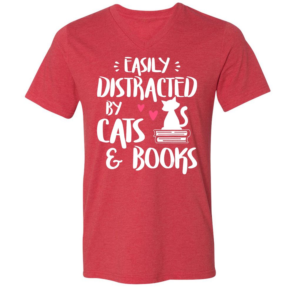 Unisex V-Neck T-Shirt - ERV53A22 - Heather Red - 16