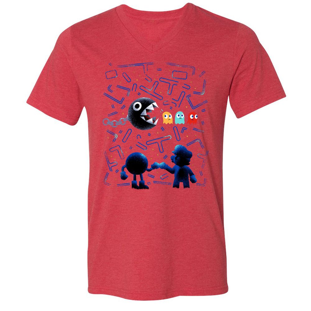 Unisex V-Neck T-Shirt - J5ULUUCA - Heather Red - 16