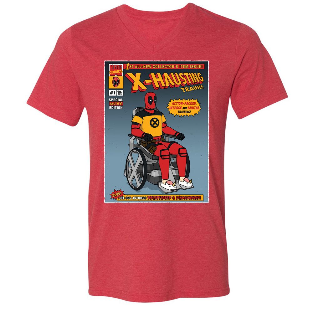 Unisex V-Neck T-Shirt - T2BMXLKK - Heather Red - 16