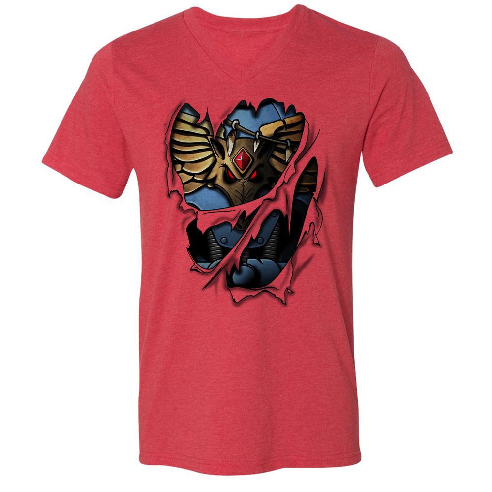 Unisex V-Neck T-Shirt - 1D56HJA3 - Heather Red - 16