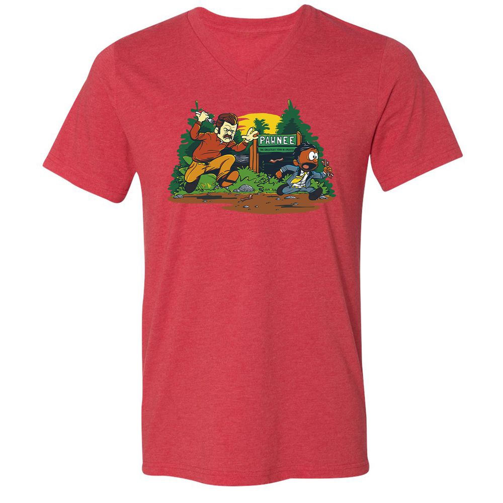 Unisex V-Neck T-Shirt - ZCJ269H9 - Heather Red - 16