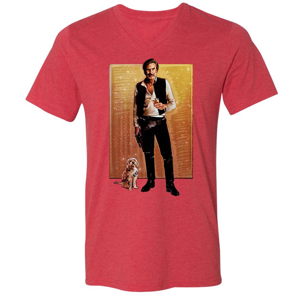 Unisex V-Neck T-Shirt - EBH8B4KZ - Heather Red - 16