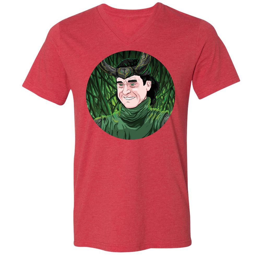 Unisex V-Neck T-Shirt - SSHEWGNP - Heather Red - 16