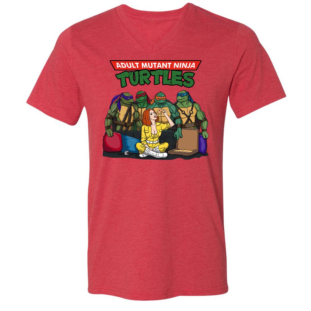 Unisex V-Neck T-Shirt - FBJ6BTTV - Heather Red - 16