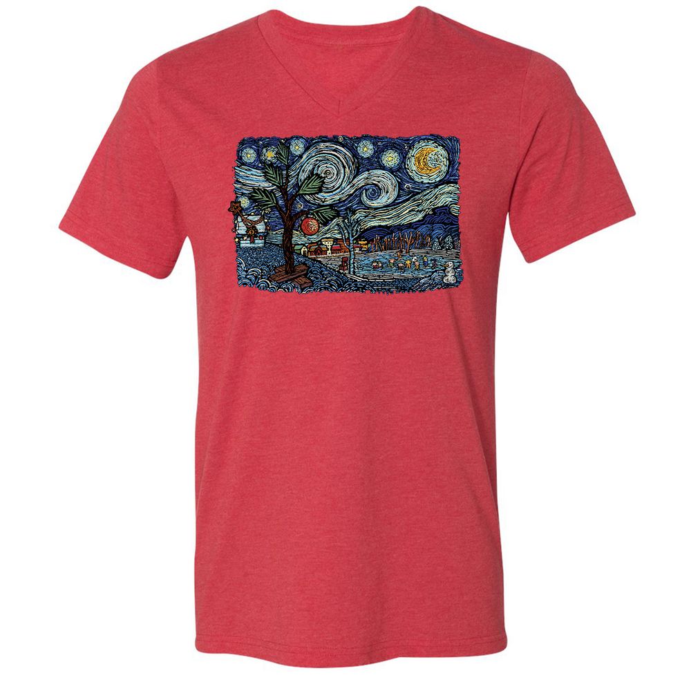 Unisex V-Neck T-Shirt - 9PCYSMEE - Heather Red - 16