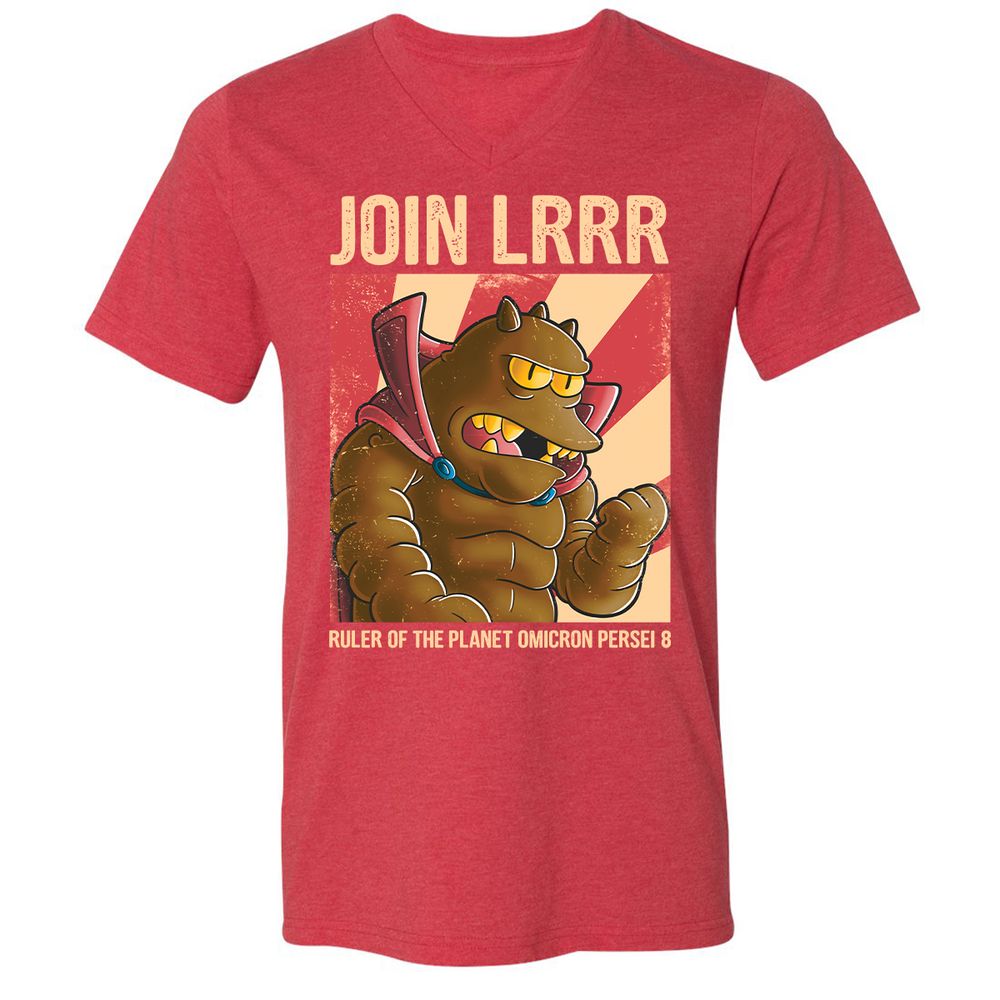 Unisex V-Neck T-Shirt - J7JDNNFR - Heather Red - 16