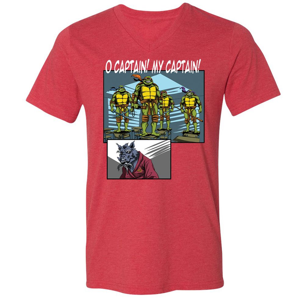 Unisex V-Neck T-Shirt - ENVLZECX - Heather Red - 16