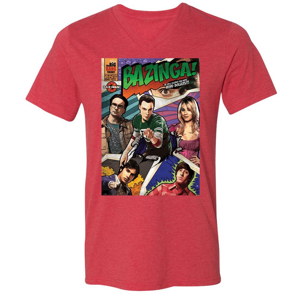 Unisex V-Neck T-Shirt - G79D7TBM - Heather Red - 16