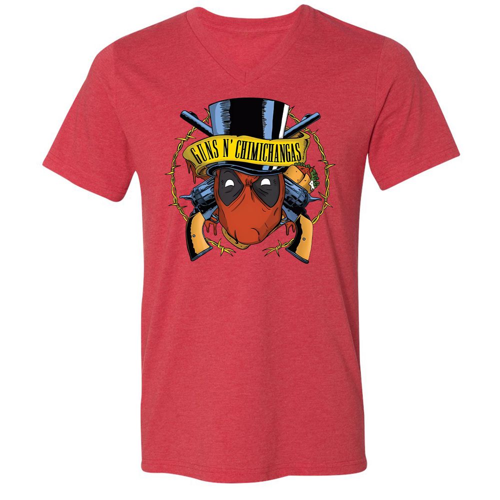 Unisex V-Neck T-Shirt - GJA7942D - Heather Red - 16