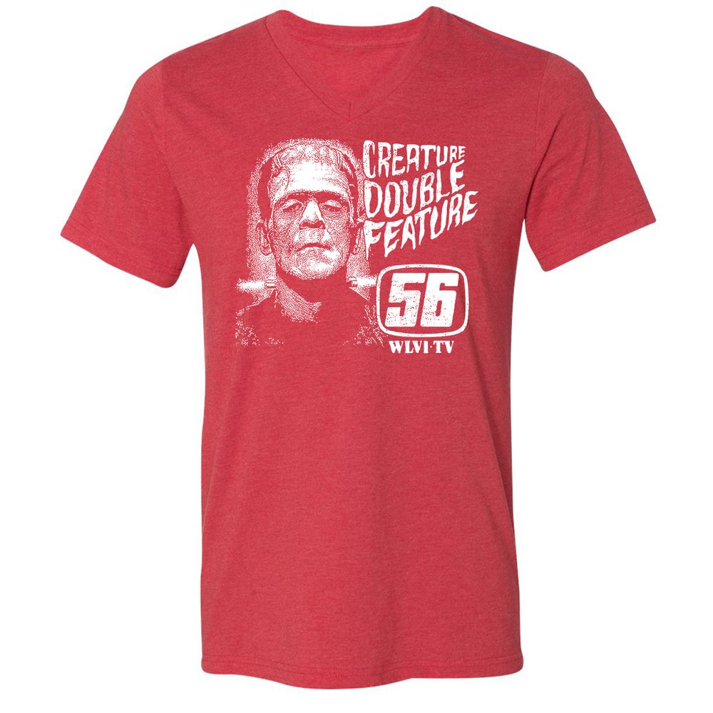 Unisex V-Neck T-Shirt - EX2DUSKU - Heather Red - 16