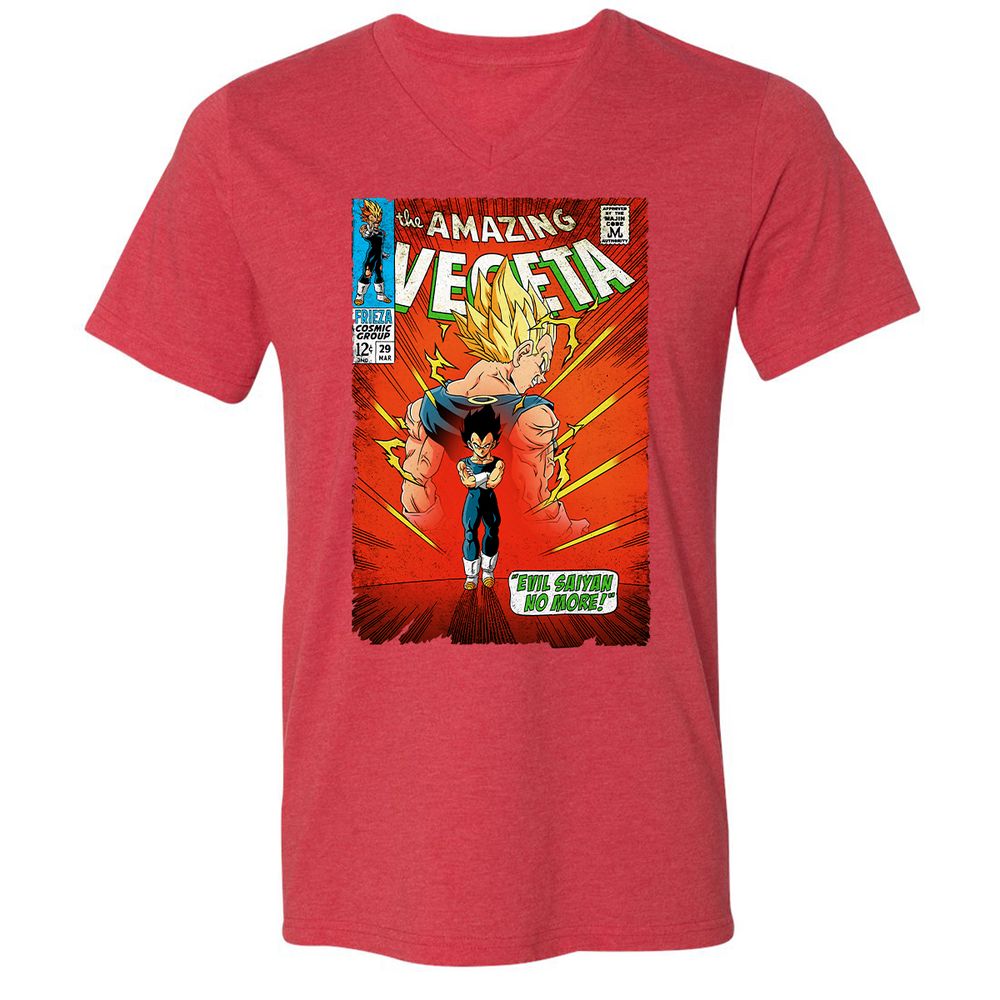 Unisex V-Neck T-Shirt - EADN7WRR - Heather Red - 16