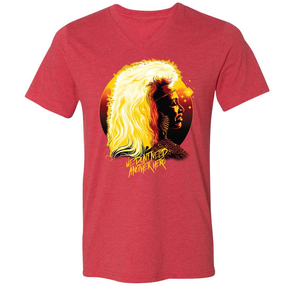 Unisex V-Neck T-Shirt - NJUGH2AF - Heather Red - 16